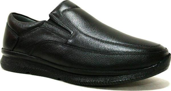 Fancy Siyah Hakiki Deri Bağcıksız Anatomik Comfort Erkek Ayakkabı - Image 1