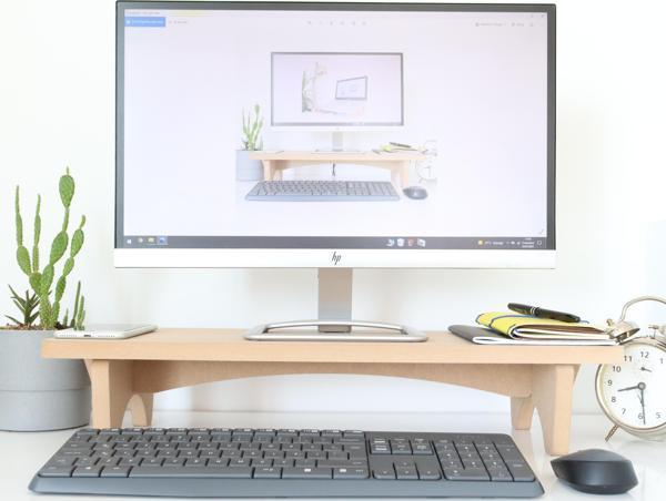 Hanwood Monitör Standı – Monitör Yükseltici – Laptop Standı – Ahşap – AMS1 - Image 1