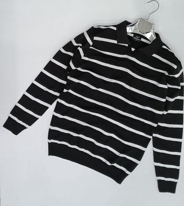 Polo Yaka Uzun Kol Erkek Örme Triko-7166 - Image 1