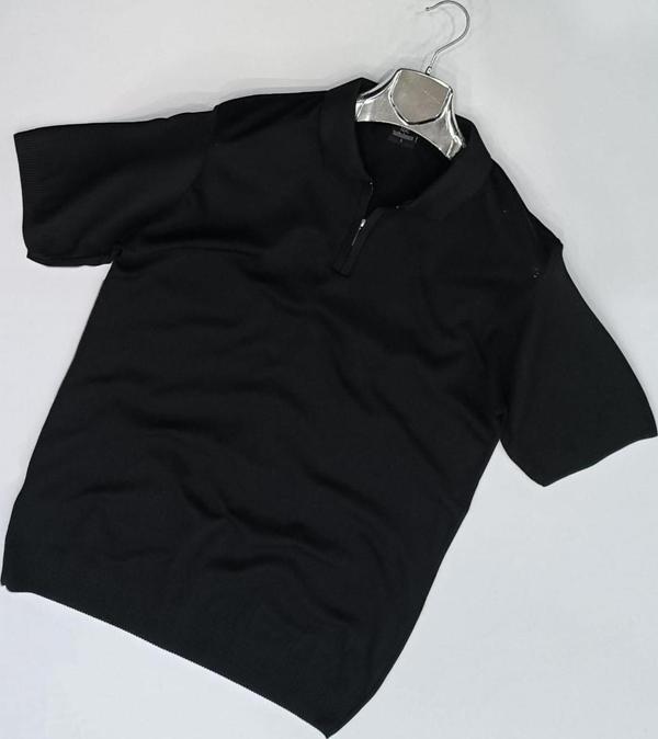 Turbulance Polo Yaka Kısa Kol Fermuarlı Erkek Triko Tişört - Image 1