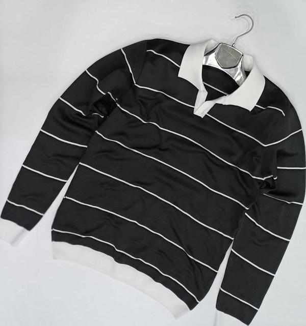 Slim Fit Polo Yaka Uzun Kol Erkek Örme Triko - Image 1