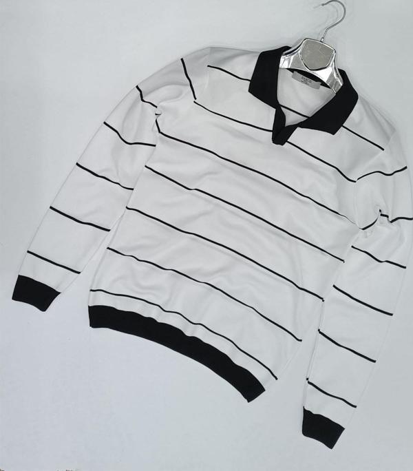 Slim Fit Polo Yaka Uzun Kol Erkek Örme Triko - Image 1