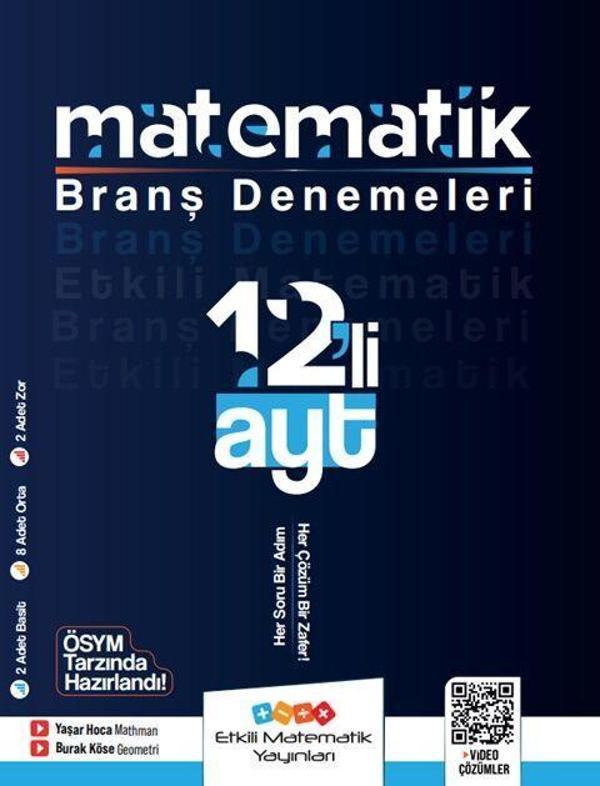 Etkili Matematik Yayınları AYT Matematik 12 li Branş Denemeleri - Etkili Matematik Yayınları - Image 1
