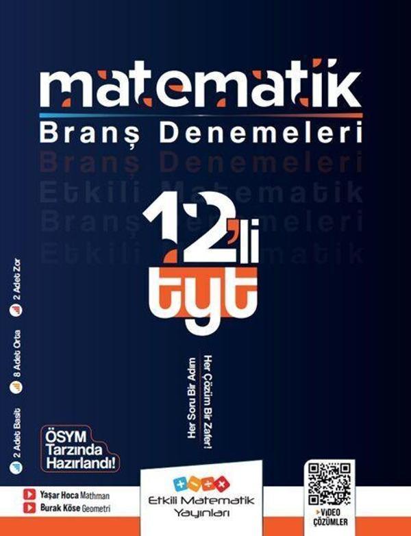 Etkili Matematik Yayınları TYT Matematik 12 li Branş Denemeleri - Etkili Matematik Yayınları - Image 1