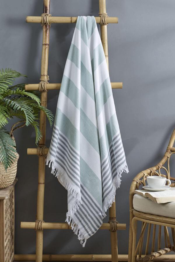 Serenity Büyük Boy Peştemal Havlu Deniz Plaj Banyo 90x170 cm %100 Pamuk - Image 1