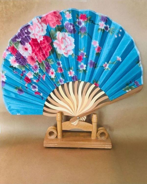 -kaliteli Şık Turkuaz Mavisi Japon Yelpazesi - Image 1