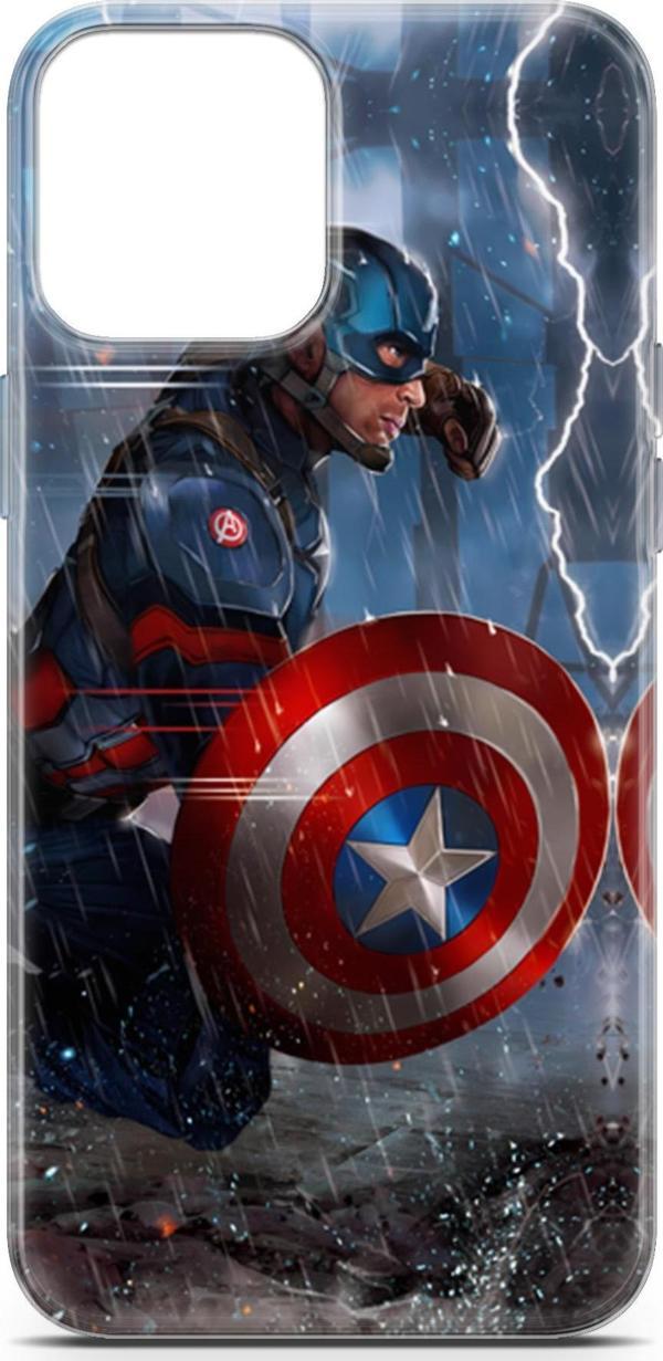 Miraksesuar iPhone 12 Pro Uyumlu Kılıf Yapayzeka 8 Kaptan Amerika Baskılı Kılıf - Image 1