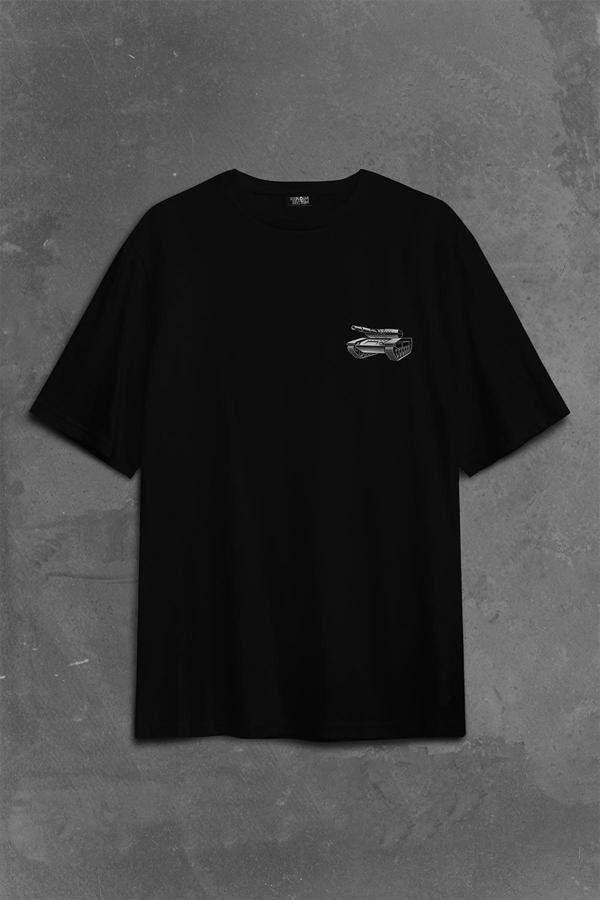 Tiger I Panzer Tank Wehrmacht Wh Wk2 Wwii War  Sırt Ön Baskılı Oversize Tişört Unisex T-Shirt - Image 1