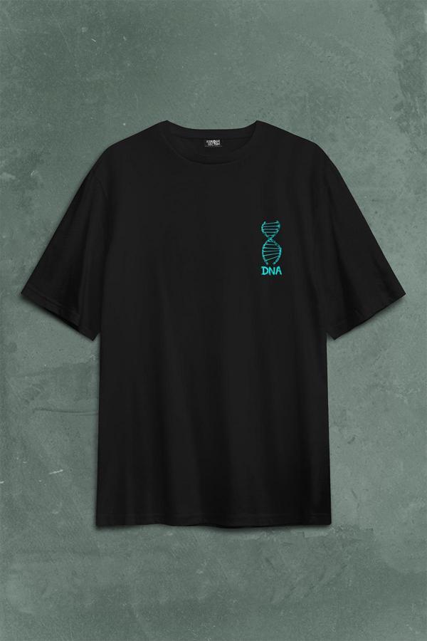 Dna Bisiklet Zinciri Genetik Hayat Ağacı Evrim Sırt Ön Baskılı Oversize Tişört Unisex T-Shirt - Image 1