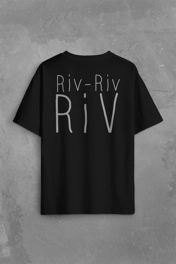 Riv Riv Riv Rivrivriv Rivriv Kemençe Horon Karadeniz Sırt Ön Baskılı Oversize Tişört Unisex T-Shirt - Image 1