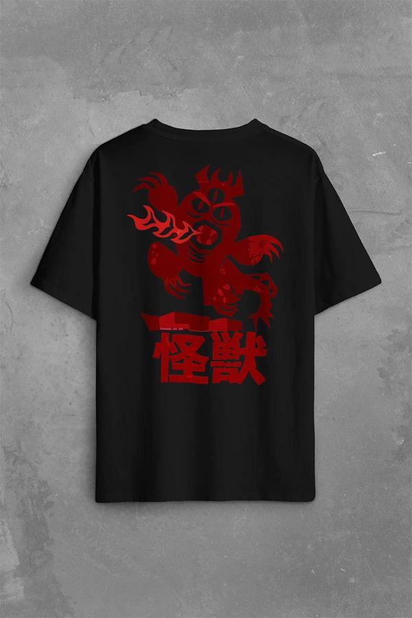 Big Hero 6 Fred Kaiju Büyük Kahraman Sırt Ön Baskılı Oversize Tişört Unisex T-Shirt - Image 1