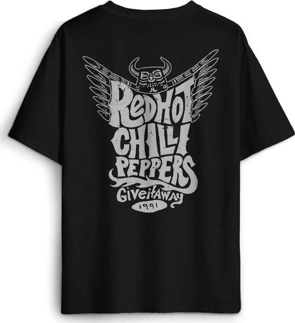 Red Hot RHCP Rock Müzik Music Sırt Ön Baskılı Oversize Tişört Unisex T-Shirt - Image 1