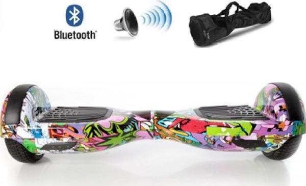 CityMate Elektrikli Kaykay Hoverboard Bluetooth Hoparlörlü 6.5 Inch Grafiti Desenli Çanta Hediye - Image 1