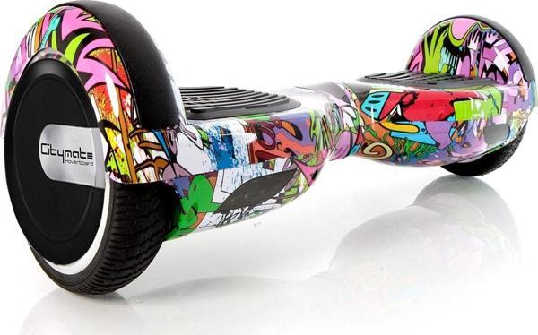 Citymate Elektrikli Kaykay Hoverboard 6.5 Inch Yaprak Grafity Desenli Akıllı Denge - Image 1