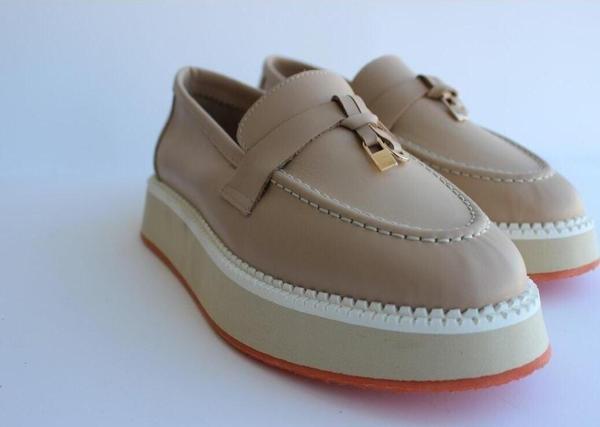 Aayak&Kabımofficial Gerçek Deri Kadın Günlük Pudra Ayakkabı Yazlık Loafer Makosen Pudra 39 - Image 1