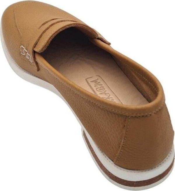 Aayak&Kabımofficial Hakiki Deri Saraçlı Fiyonk Günlük Kadın Ayakkabı Babet Loafer Makosen Hardal 36 - Image 1
