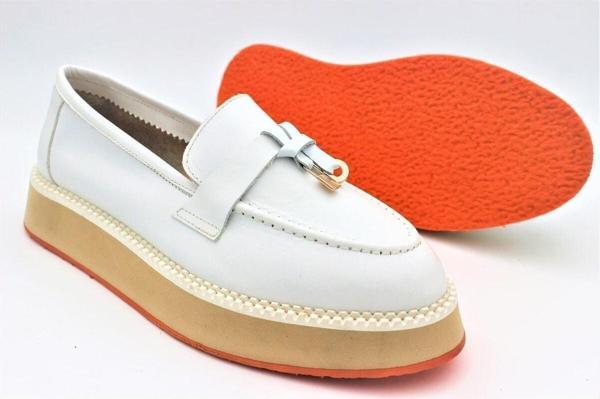 Aayak&Kabımofficial Gerçek Deri Beyaz Çok Hafif Kadın Ayakkabı Loafer Beyaz 37 - Image 1