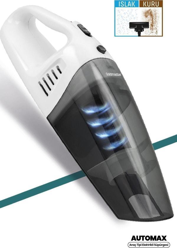 Goldmaster Automax Islak Kuru Güçlü Siklon Filtreli Taşınabilir Fırçalı Başlıklı Araç Tipi El Süpürgesi - Image 1