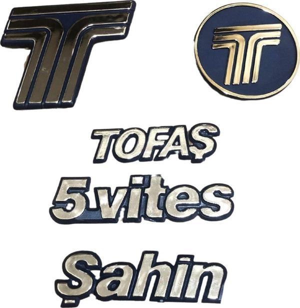 Ydsilikon Fiat Tofaş Şahin Yazı 5 Vites Mavi Tofaş Ön Arka Panjur Arma Takım - Image 1