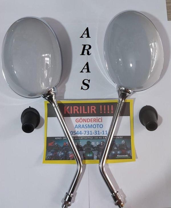 Aras Moto Araro Cappucino 125 Cc - 50 Cc Ayna Takımı Gri Renk (Nardo Gri )-  - Image 1