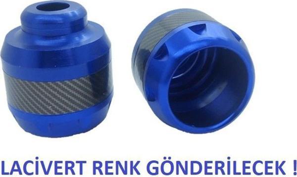 Aras Moto Motosiklet ,Scooter Ön Teker Koruma Takozu Karbon Detaylı Lacivert Renk 16 Mm Millere Uygun- - Image 1