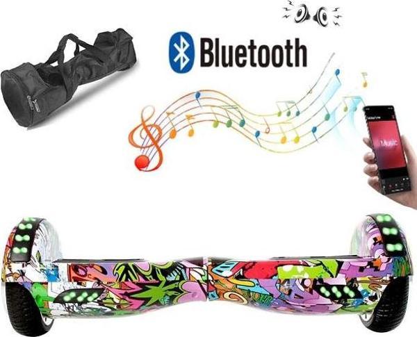 CityMate Elektrikli Kaykay Full Ledli Hoverboard Bluetooth Hoparlörlü 6.5 Inch Desenli Çanta Hediye - Image 1