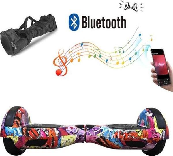CityMate Elektrikli Kaykay Hoverboard Bluetooth Hoparlörlü 6.5 Inch Grafiti Desenli Çanta Hediye - Image 1