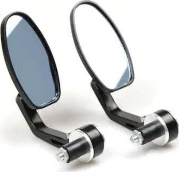 Aras Moto Motosiklet Gidon Aynası Oval - Gri (Gümüş) Renk Topuz - - Image 1