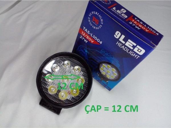 Aras Moto Motosiklet Atv Otomobil Led Far Yuvarlak Universal (Çakarsız)12/80 V*25 W- - Image 1