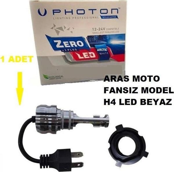 Aras Moto Motosiklet, Atv Photon Xenon Led Ampül H4 12-24 V Zero Fansız Model (Sessiz) 1 Adet- - Image 1