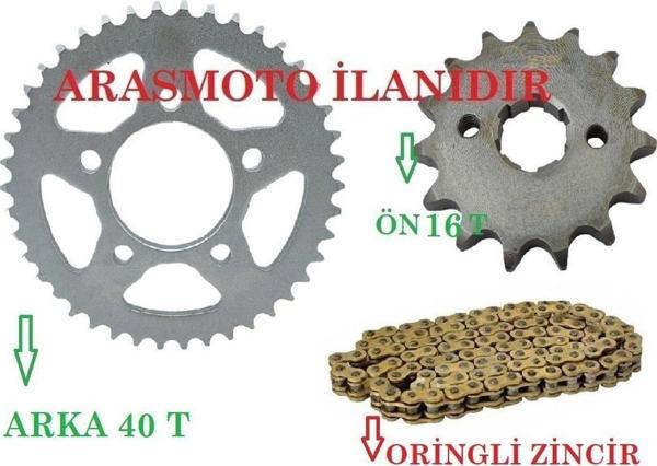 Aras Moto Drift L 125 Performans Hız Zincir Dişli Seti Oringli Gold Zincir Arka 40 Dişli - Ön 16 Dişli - Image 1