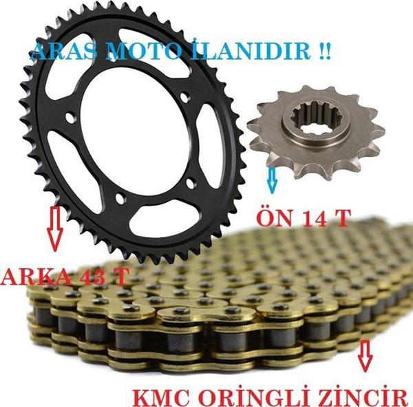Aras Moto Yamaha Yzf R25 - Mt25 Zincir Dişli Seti Oringli Zincir (43T-14T)- - Image 1