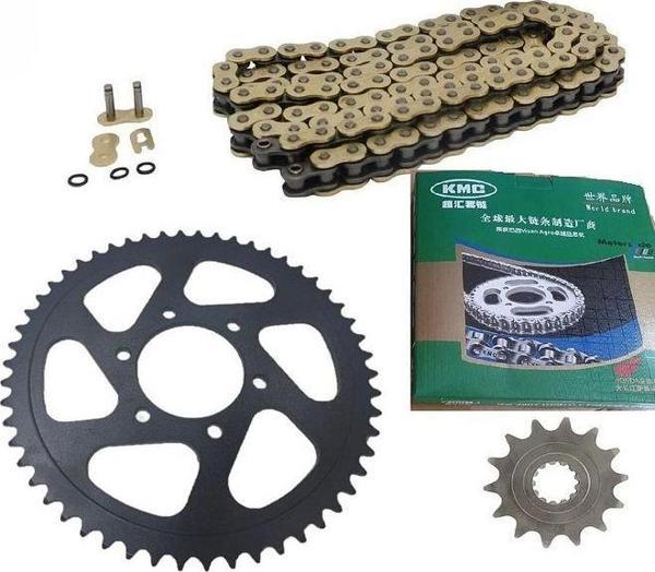 Aras Moto Cf Moto Nk 400 Oringli Zincir Dişli Seti Kmc Gold Zincir - - Image 1