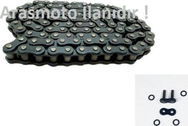 Aras Moto Motosiklet Teker Zinciri 428 / 128 Bakla Oringli Zincir Siyah Renk 428*128 L - - Image 1