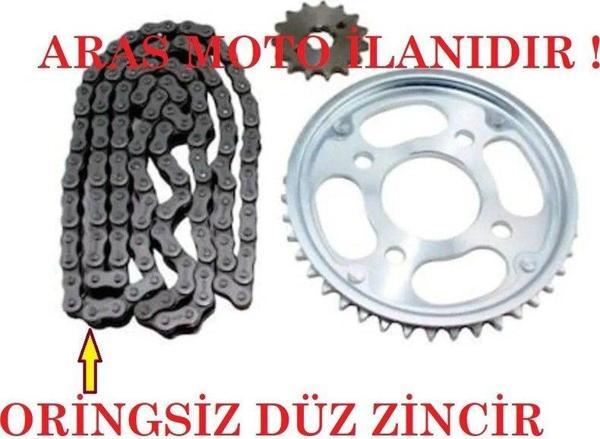 Aras Moto Honda Cbr 125 Zincir Dişli Seti 2011-2017 (Zincir Oringsiz Düz Zincir )  - Image 1
