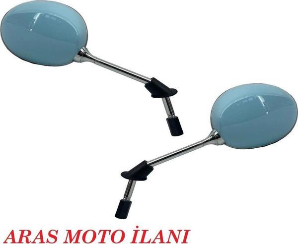 Aras Moto Araro Cappucino 125 Cc - 50 Cc Ayna Takımı Turkuaz Renk -  - Image 1