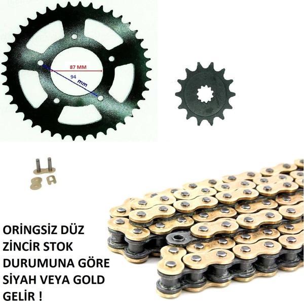 Aras Moto Suzuki Gw 250 ,İnazuma 250 Zincir Dişli Seti Oringsiz Düz Zincirli (520-120 Bakla )- - Image 1