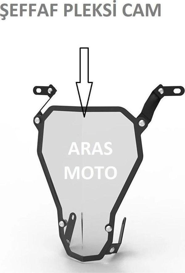 Aras Moto Cf Moto Nk 250 Far Koruma 2017 -2023 Şeffaf Pleksi Camlı (Cnc Kesim,Statik Boyalı)-  - Image 1