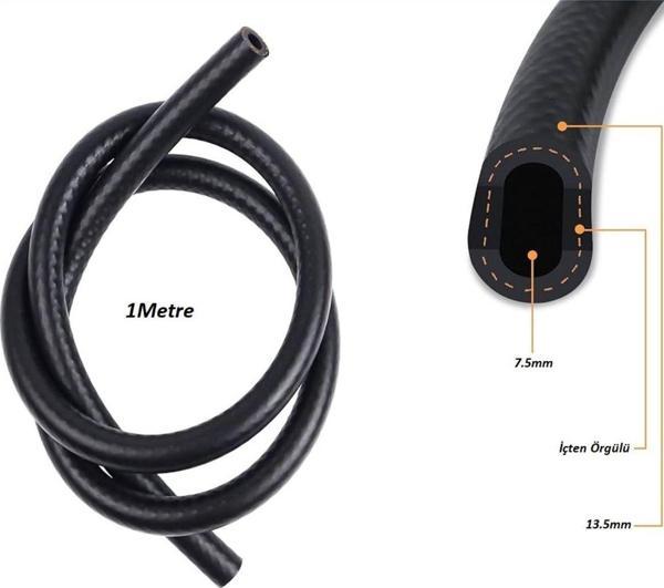 Ydsilikon 7.5Mmx13.5Mm İçten Örgülü Lpg/Cng Benzin Yakıt Hortumu Nbr (Nitril) 1Metre - Image 1