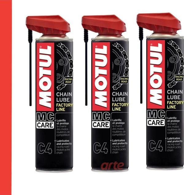 Motul C4 Zincir Yağlama Spreyi 400Ml Racing Chaın Lube 3 Adet - Image 1