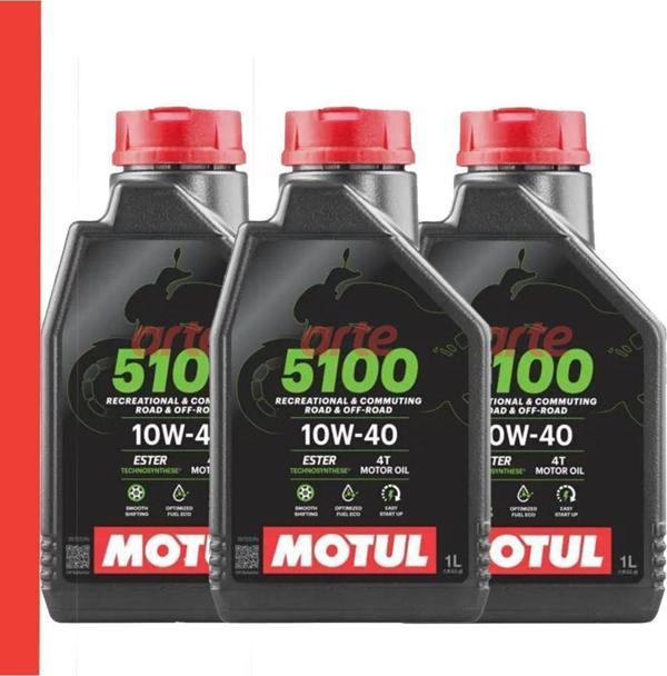 Motul 5100 10W-40 4 T Motosiklet Motor Yağı Güncel Ürün 3 Adet (2024 Üretim) - Image 1
