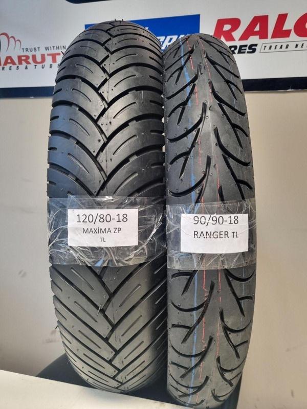 Maruti Tyres 120/80-18 Ve 90/90-18 Motosiklet Lastik Takımı Tl (Tubeless - Dubleks) - Image 1