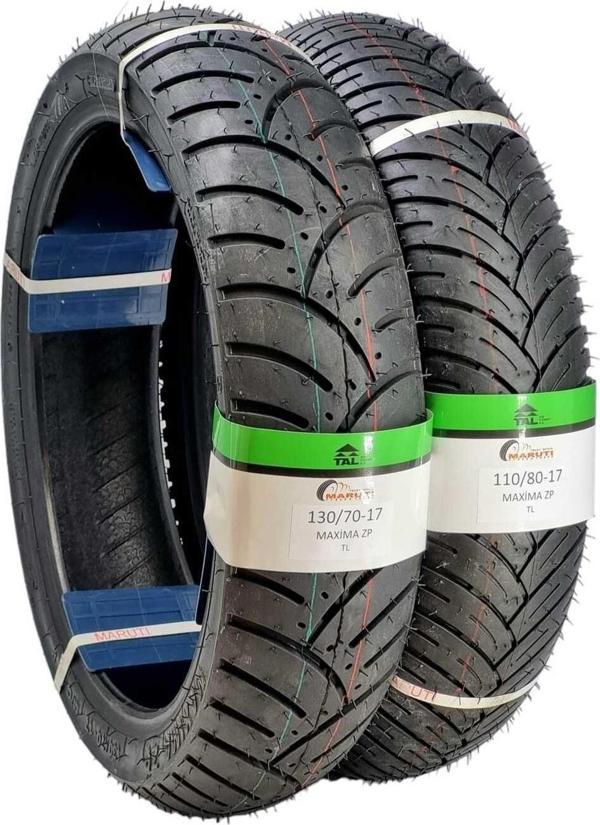 Maruti Tyres Maruti Bajaj Pulsar Rs 200 Ön/Arka Motosiklet Lastiği 110/80-17 Ve 130/70-17 Dubleks Maxıma Zp - Image 1