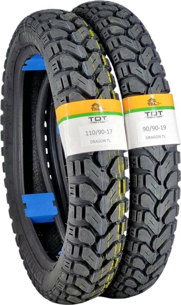 Tdt Tyres 110/90-17 Ve 90/90-19 Kuba Blackcat Tl (Tubeless - Dubleks) Lastik Takımı - Image 1