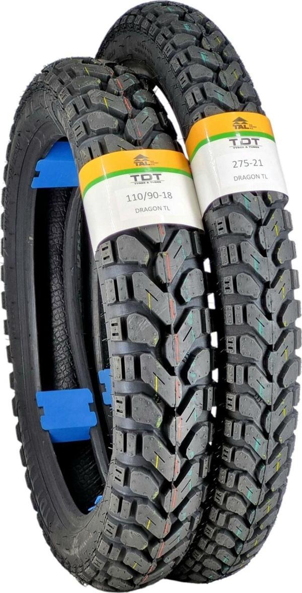 Tdt Tyres 110/90-18 Ve 275-21 Tl (Tubeless - Dubleks) Lastik Takımı - Image 1