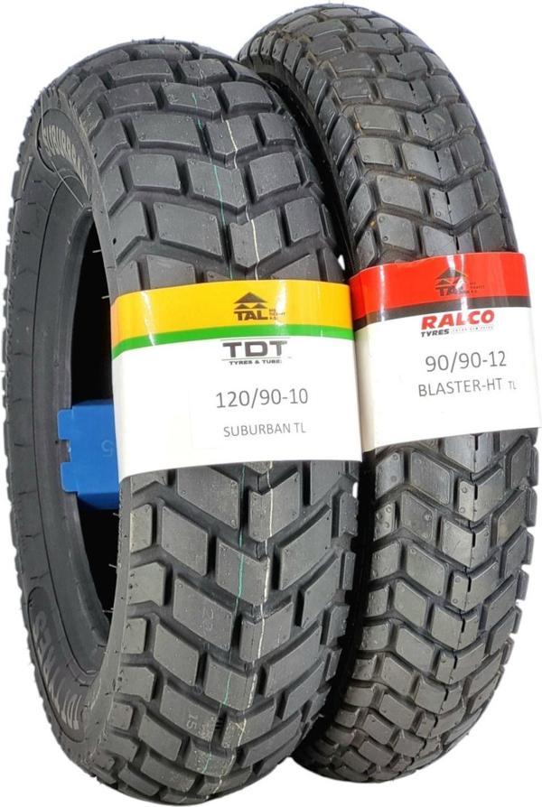 Tdt Tyres 120/90-10 Ve 90/90-12 Tl (Tubeless - Dubleks) Lastik Takımı - Image 1
