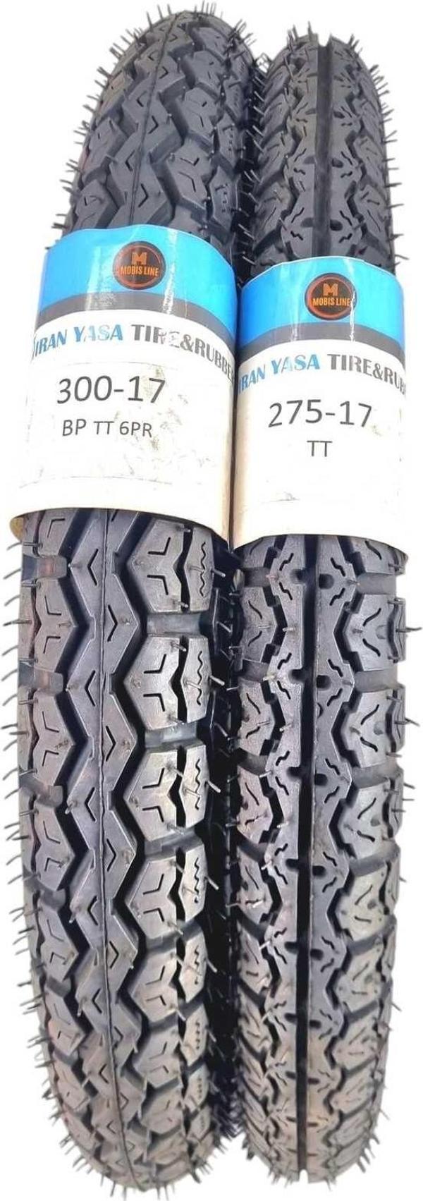 İran Yasa Tire & Rubber Kuba X Boss Lastik Takımı 300-17 Tt Ve 275-17 Tt  Ön Ve Arka Set (İç Lastikli Tip) - Image 1