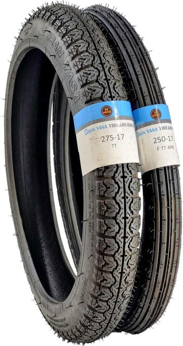İran Yasa Tire & Rubber 275-17 Tt /250-17 Tt 100 Lük Cup Ön Arka Takım Set Iran Yasa - Image 1