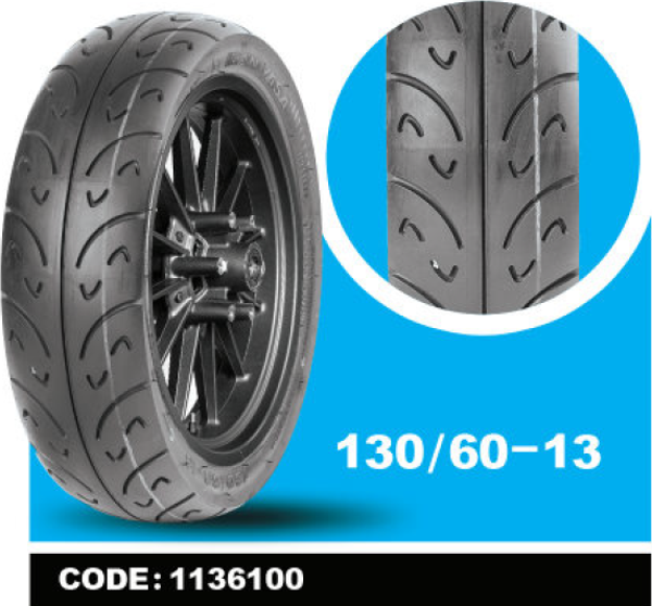 İran Yasa Tire & Rubber Yasa Motosiklet Yol Lastiği 130/60-13 Tubeless (İç Lastiksiz)Tl Ön/Arka - Image 1
