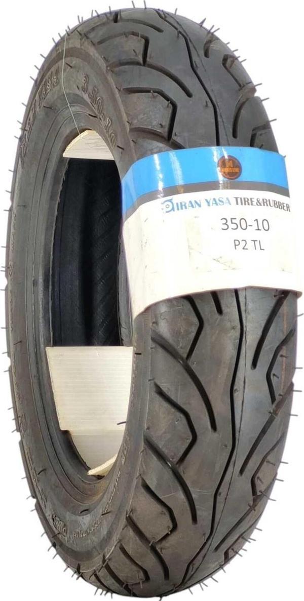 İran Yasa Tire & Rubber Yasa P2 Motosiklet Scooter Dış Lastiği 350-10 Tubeless Tl (İç Lastiksiz) Ön/Arka - Image 1